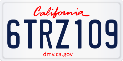 CA license plate 6TRZ109