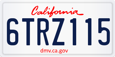 CA license plate 6TRZ115