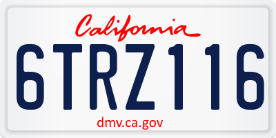 CA license plate 6TRZ116