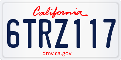 CA license plate 6TRZ117