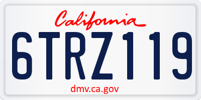 CA license plate 6TRZ119