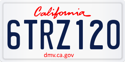 CA license plate 6TRZ120
