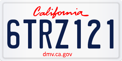 CA license plate 6TRZ121