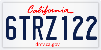 CA license plate 6TRZ122