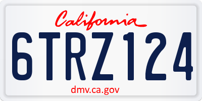 CA license plate 6TRZ124