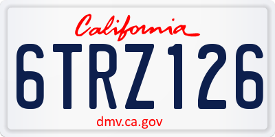 CA license plate 6TRZ126