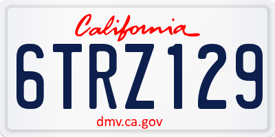 CA license plate 6TRZ129