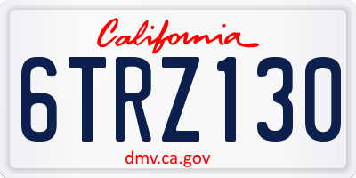 CA license plate 6TRZ130