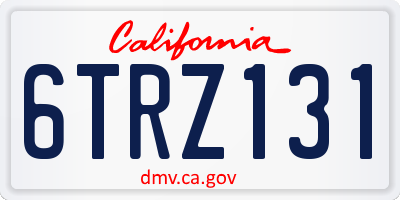 CA license plate 6TRZ131