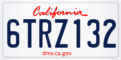 CA license plate 6TRZ132