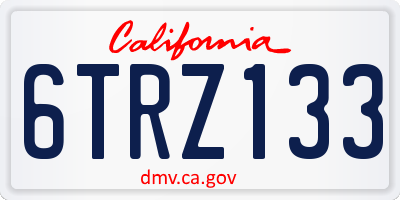 CA license plate 6TRZ133