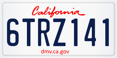 CA license plate 6TRZ141
