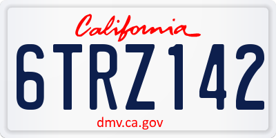 CA license plate 6TRZ142