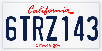 CA license plate 6TRZ143