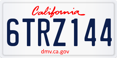 CA license plate 6TRZ144