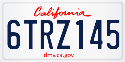 CA license plate 6TRZ145