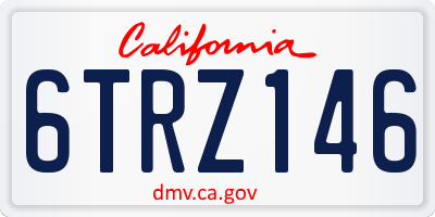 CA license plate 6TRZ146