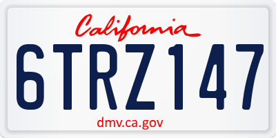 CA license plate 6TRZ147