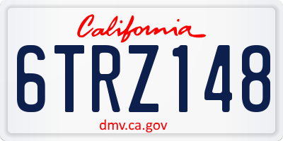 CA license plate 6TRZ148