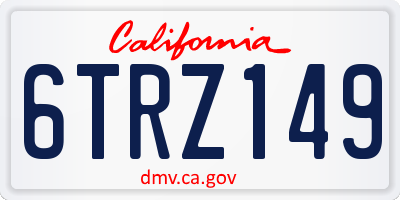 CA license plate 6TRZ149