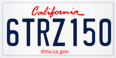 CA license plate 6TRZ150