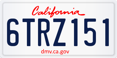 CA license plate 6TRZ151