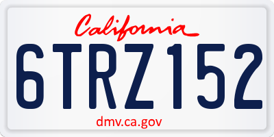 CA license plate 6TRZ152