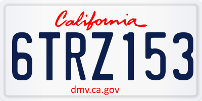 CA license plate 6TRZ153