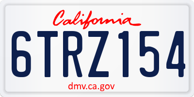 CA license plate 6TRZ154