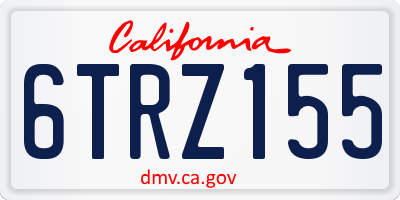 CA license plate 6TRZ155