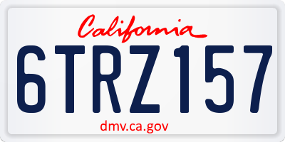 CA license plate 6TRZ157