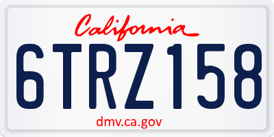 CA license plate 6TRZ158