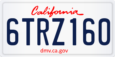 CA license plate 6TRZ160