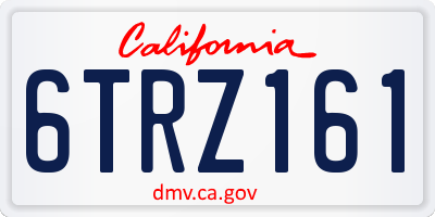 CA license plate 6TRZ161