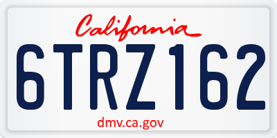 CA license plate 6TRZ162