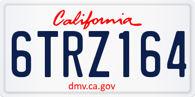 CA license plate 6TRZ164