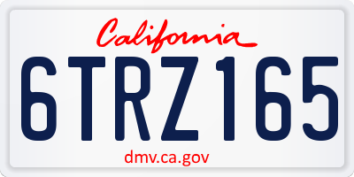 CA license plate 6TRZ165