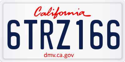 CA license plate 6TRZ166