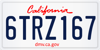 CA license plate 6TRZ167