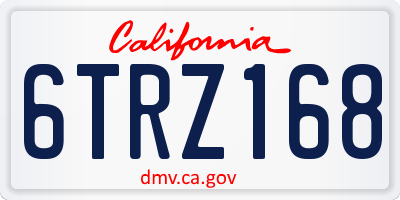 CA license plate 6TRZ168