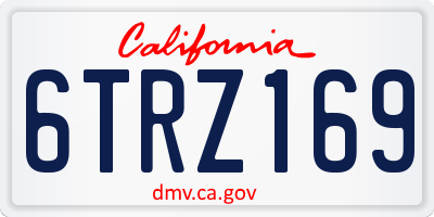 CA license plate 6TRZ169