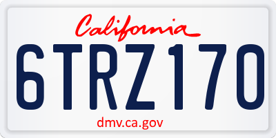 CA license plate 6TRZ170