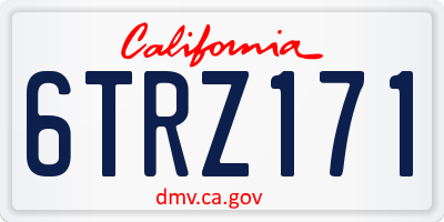 CA license plate 6TRZ171