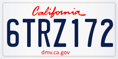 CA license plate 6TRZ172