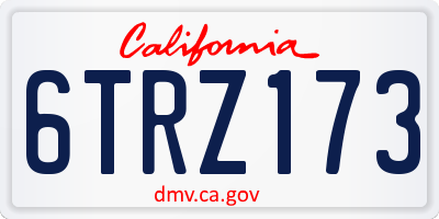 CA license plate 6TRZ173