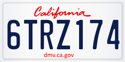 CA license plate 6TRZ174