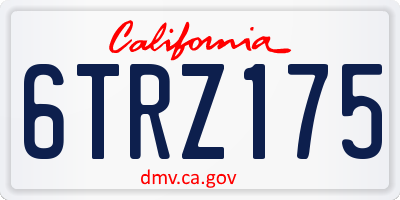 CA license plate 6TRZ175