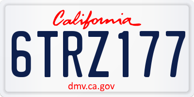 CA license plate 6TRZ177