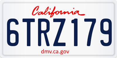 CA license plate 6TRZ179