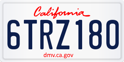 CA license plate 6TRZ180